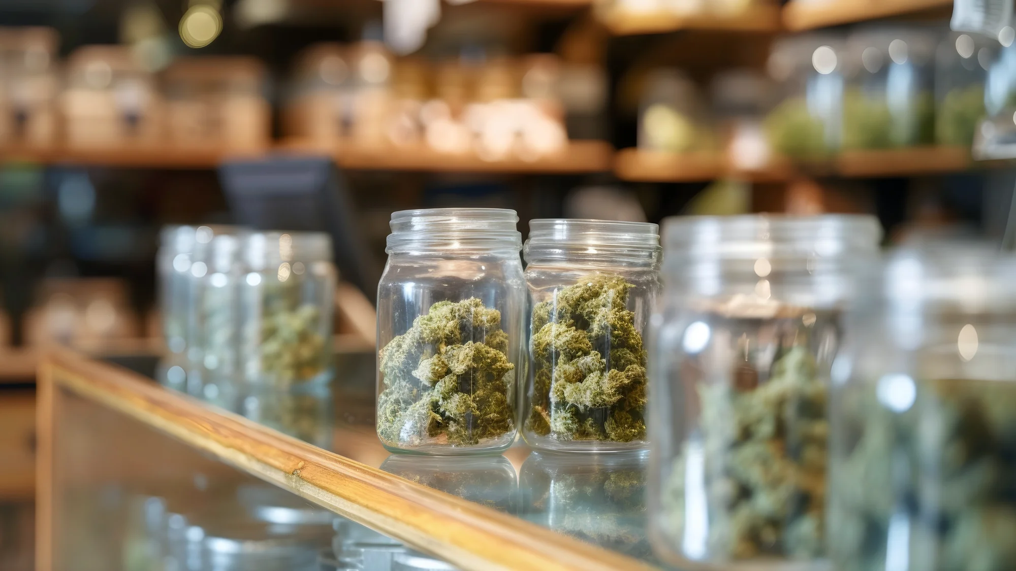cannabis accessories displayed in a dispensary with online and local shop options in Antioch California