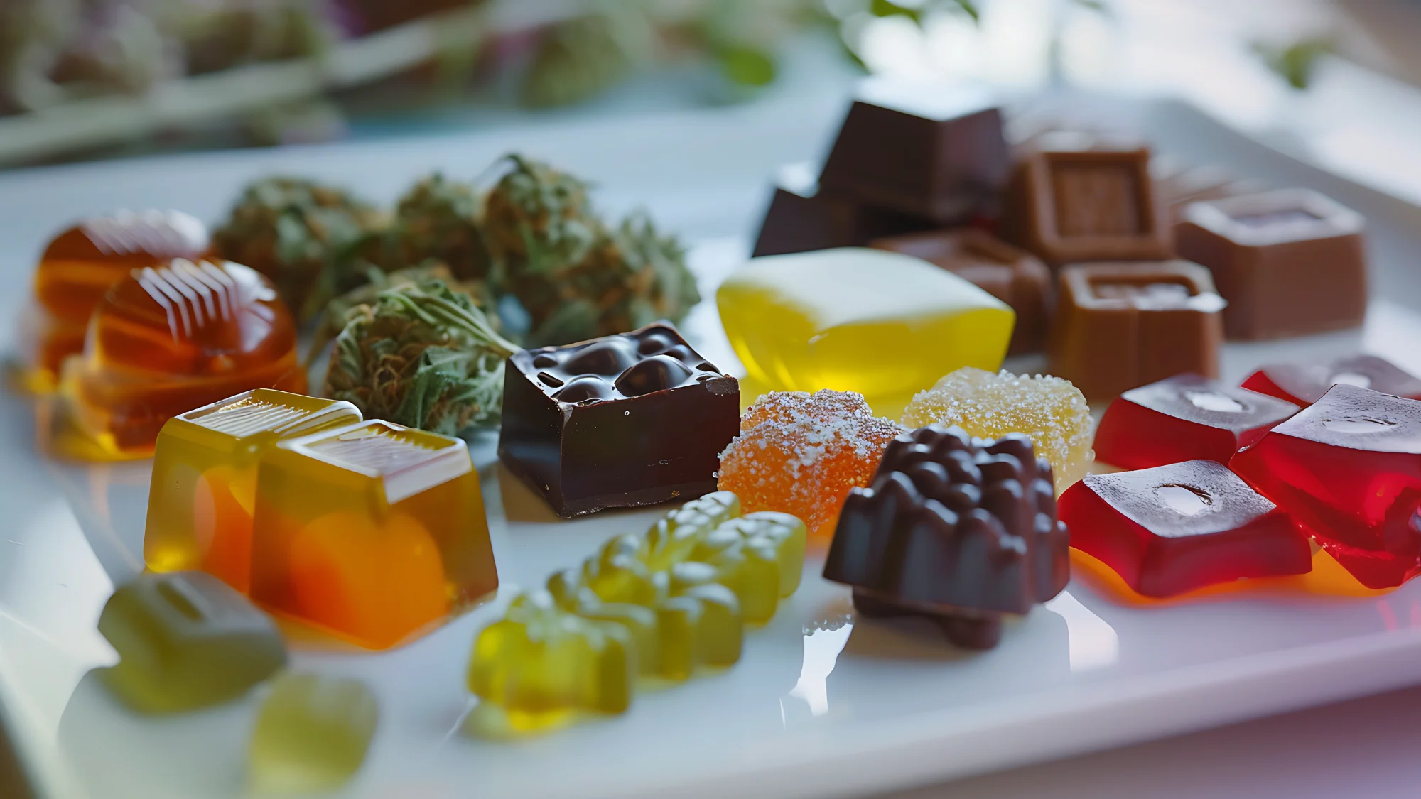 cannabis edibles such as gummies and baked goods with informational focus on how they take effect