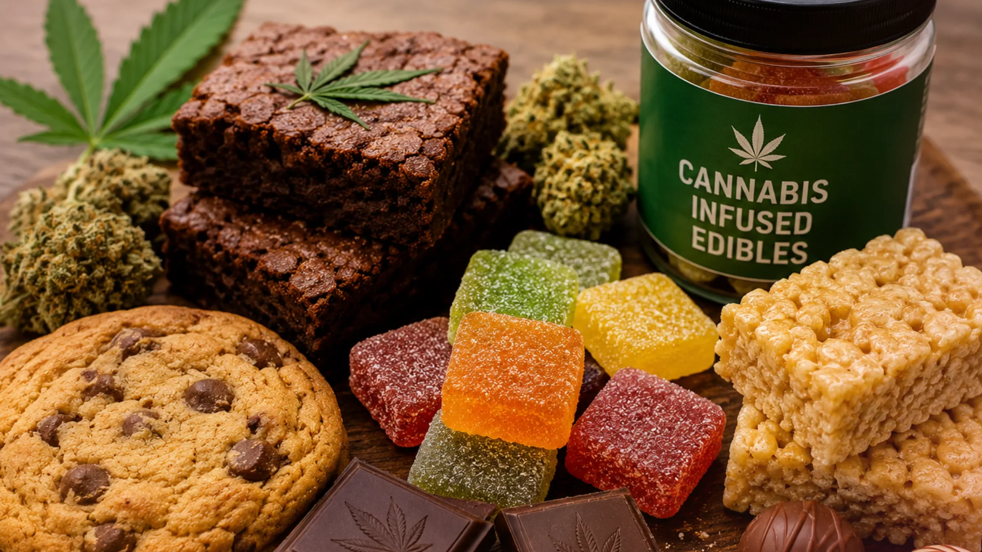 A selection of gourmet cannabis edibles available for delivery in Antioch, CA
